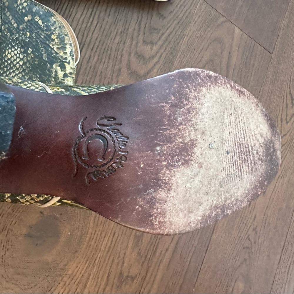 Women’s Snake Print Mid-Calf Western Boots -yellow - Picture 2 of 6